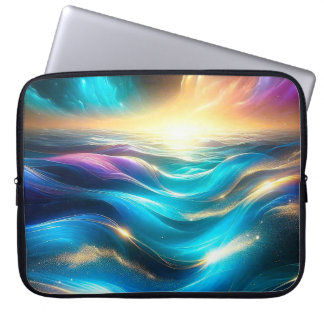 Himmlische abstrakte Ozean-Sonnenaufgang Laptopschutzhülle