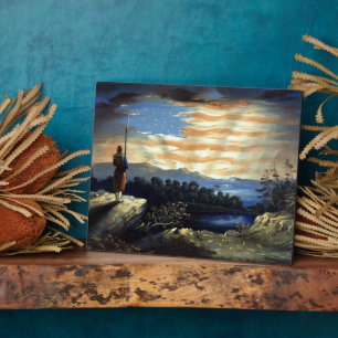Himmlische amerikanische Flagge am Himmel, Zouave  Fotoplatte