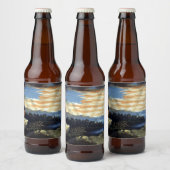 Himmlische amerikanische Flagge in Sky, Zouave Ziv Bierflaschenetikett (Flaschen)