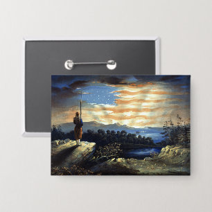Himmlische amerikanische Flagge in Sky, Zouave Ziv Button