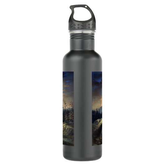 Himmlische amerikanische Flagge in Sky, Zouave Ziv Edelstahlflasche (Rückseite)