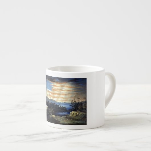 Himmlische amerikanische Flagge in Sky, Zouave Ziv Espressotasse (Vorderseite Rechts)