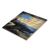 Himmlische amerikanische Flagge in Sky, Zouave Ziv Fliese (Seite)