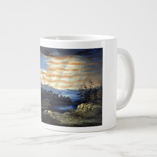 Himmlische amerikanische Flagge in Sky, Zouave Ziv Jumbo-Tasse (Vorderseite Rechts)