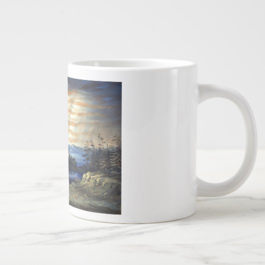 Himmlische amerikanische Flagge in Sky, Zouave Ziv Jumbo-Tasse (Rechts)