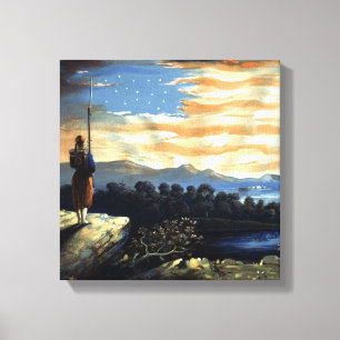 Himmlische amerikanische Flagge in Sky, Zouave Ziv Leinwanddruck