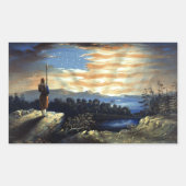 Himmlische amerikanische Flagge in Sky, Zouave Ziv Rechteckiger Aufkleber (Vorderseite)