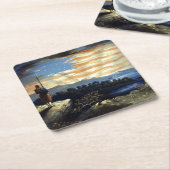 Himmlische amerikanische Flagge in Sky, Zouave Ziv Rechteckiger Pappuntersetzer (angewinkelt)