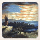 Himmlische amerikanische Flagge in Sky, Zouave Ziv Rechteckiger Pappuntersetzer (Vorderseite)