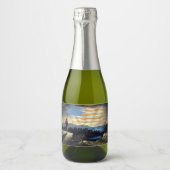 Himmlische amerikanische Flagge in Sky, Zouave Ziv Schaumweinetikett (Vorderseite)