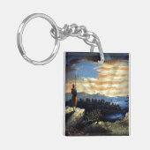 Himmlische amerikanische Flagge in Sky, Zouave Ziv Schlüsselanhänger (Vorderseite links)