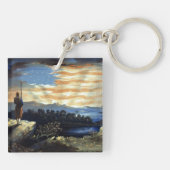 Himmlische amerikanische Flagge in Sky, Zouave Ziv Schlüsselanhänger (Rückseite)