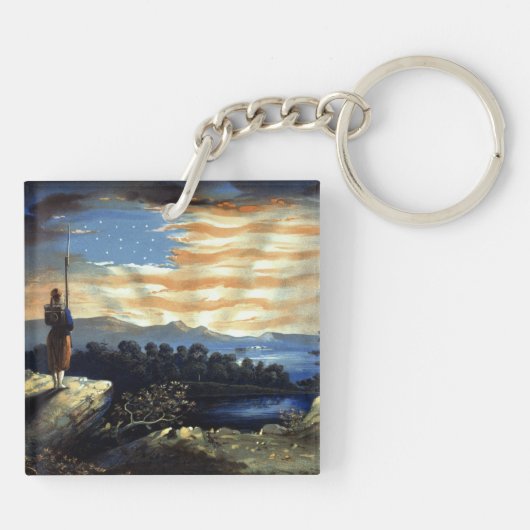 Himmlische amerikanische Flagge in Sky, Zouave Ziv Schlüsselanhänger (Rückseite)