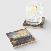 Himmlische amerikanische Flagge in Sky, Zouave Ziv Steinuntersetzer (Seitenansicht)