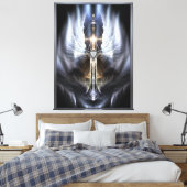 Himmlische Angel Wing Cross Fraktal Art Kompositio Leinwanddruck (Insitu (Schlafzimmer))