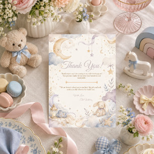 Himmlische Baby-Party im Weltall-Stil Dankeskarte