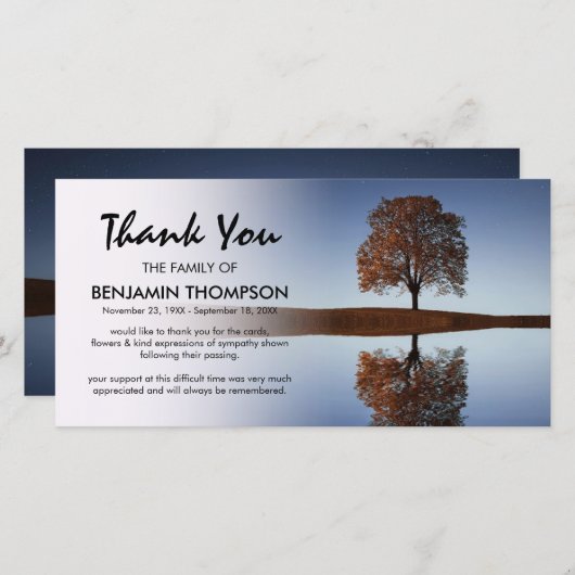 Himmlische Baumreflexbeerdigung Danke (Vorne/Hinten)