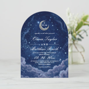 Himmlische Blaue Dämmerungs-Hochzeit Einladung