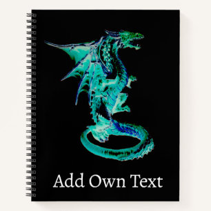 Himmlische Blaue Drachen-Fantasy-Kunstwerke Mythis Notizblock