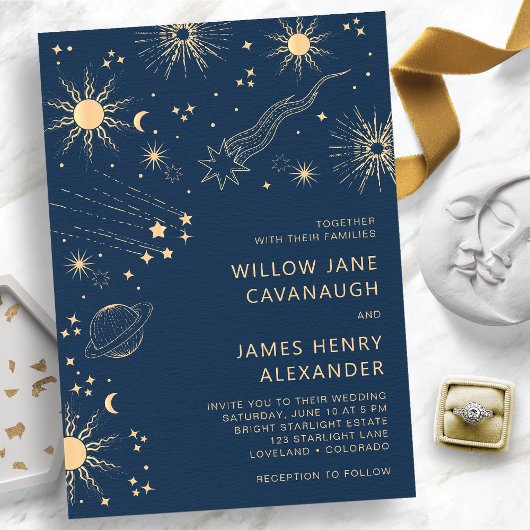 Himmlische Blaue Hochzeit Einladung