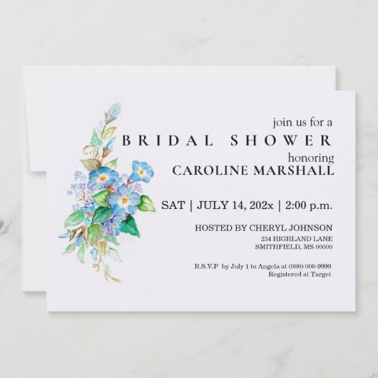 Himmlische Blues Einladung (Vorderseite)