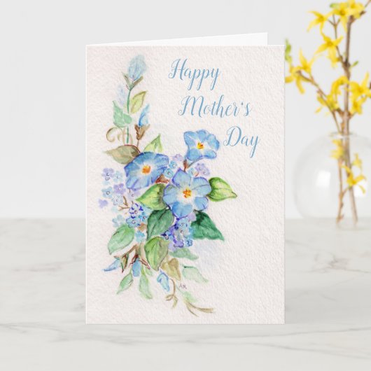 Himmlische Blues Karte (Gelbe Blume)