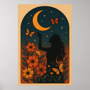 Himmlische Blüte: Dem Mond entgegen Poster