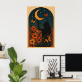 Himmlische Blüte: Dem Mond entgegen Poster (Heimbüro)