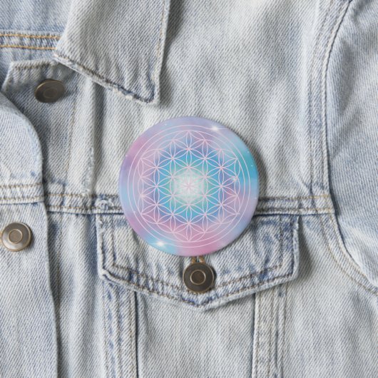 Himmlische Blüte – Heilige Geometrie Button (Beispiel)
