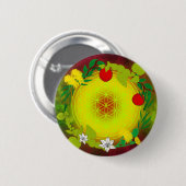 Himmlische Blüte – Heilige Geometrie Button (Vorne & Hinten)