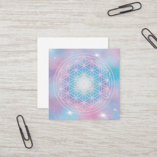Himmlische Blüte – Heilige Geometrie Quadratische Visitenkarte