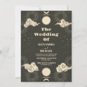Himmlische Boho-Tarot-Stern-Hochzeit Einladung (Vorderseite)