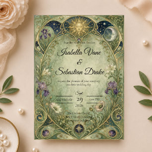 Himmlische Botanische Hochzeit Einladung