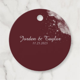 Himmlische Burgunder Starlight Favor Tags Geschenkanhänger