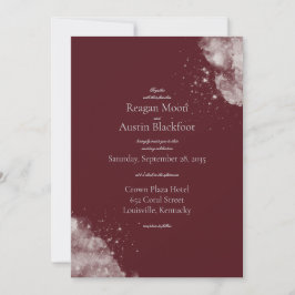 Himmlische Burgunder Starlight Hochzeitseinladung Einladung