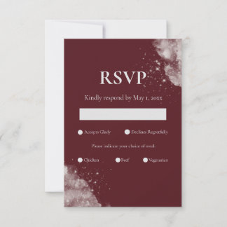 Himmlische Burgunder-Sternenlicht-RSVP-Karten RSVP Karte