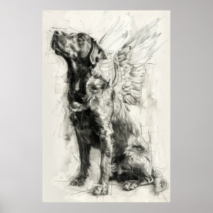 Himmlische Canine mit Angel Wings Profile Poster