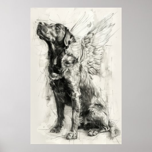 Himmlische Canine mit Angel Wings Profile Poster (Vorne)