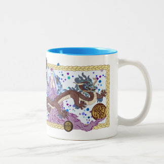 Himmlische Drache-Fahne Zweifarbige Tasse