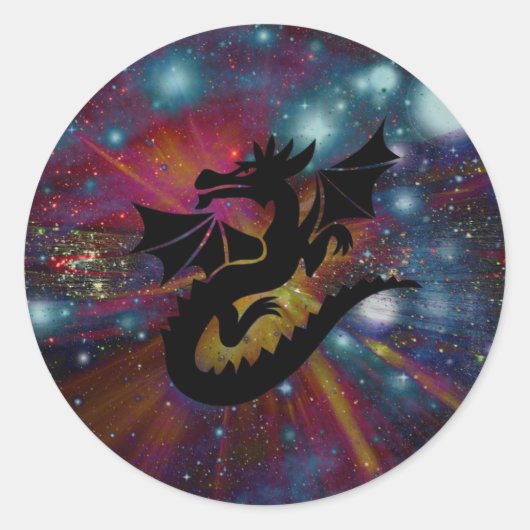 HIMMLISCHE DRAGON-STICKER RUNDER AUFKLEBER (Vorderseite)
