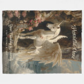 Himmlische Einhorn-Seascape-Szene Fleecedecke (Vorderseite (Horizontal))