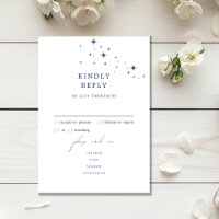 Himmlische elegante Hochzeitsmenü-RSVP-Antwortkart