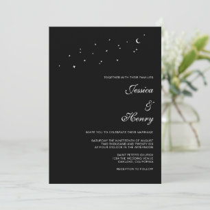 Himmlische elegante Skript-Minimalist-Hochzeit Sch Einladung