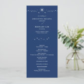 Himmlische Elegante Sterne Navy Blau Hochzeit Flat Programm (Stehend Vorderseite)
