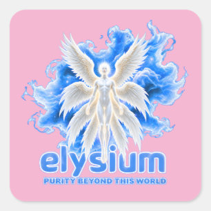 Himmlische Elysium-Schutzengel Flügel Pop Art Quadratischer Aufkleber