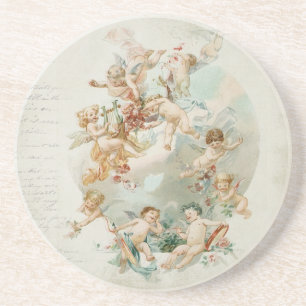 Himmlische Engel Cherubs Vintage Schrift Untersetzer
