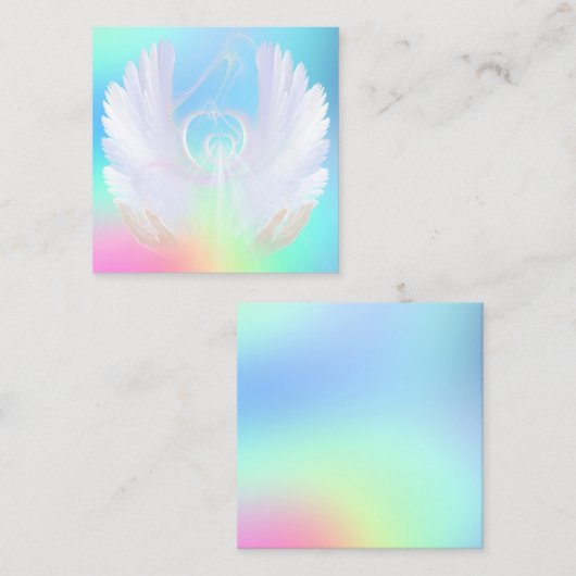 Himmlische Engel, die Geschäfts-Karten heilen Quadratische Visitenkarte (Vorne/Hinten)