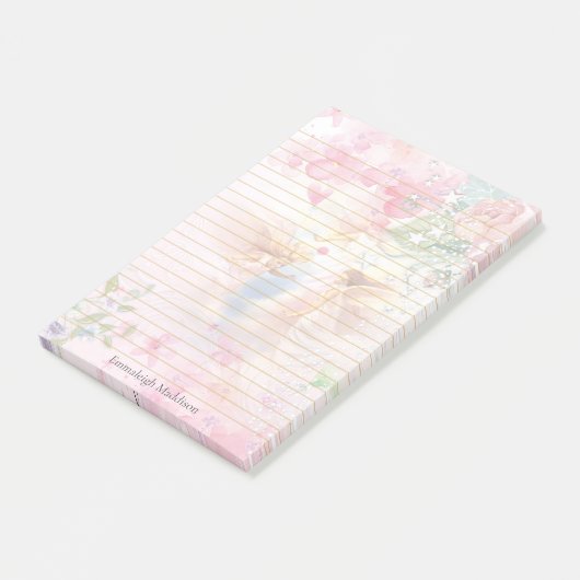 Himmlische Engel Lined Monogram Post-it Klebezettel (angewinkelt)