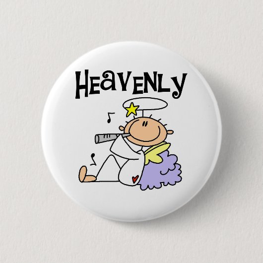 Himmlische Engel T-Shirts und Geschenke Button (Vorderseite)