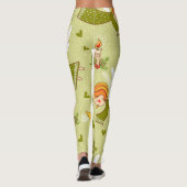 Himmlische Engel: Vintages kindisch Muster Leggings (Rückseite)